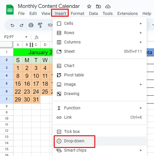Google Sheets Content Calendar Templates 6
