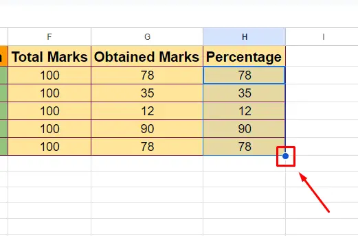Create a Table in Google Sheets 12
