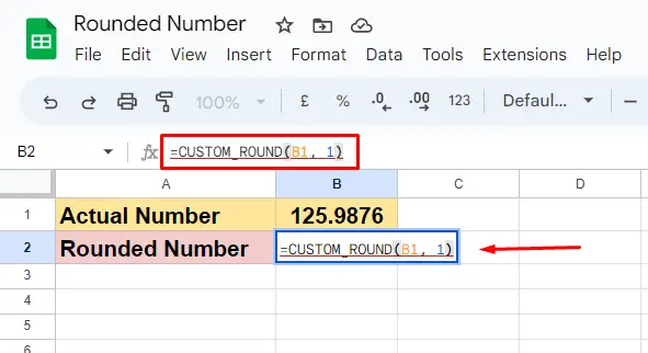 Round Numbers in Google Sheets 11