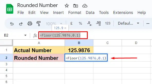 Round Numbers in Google Sheets 7