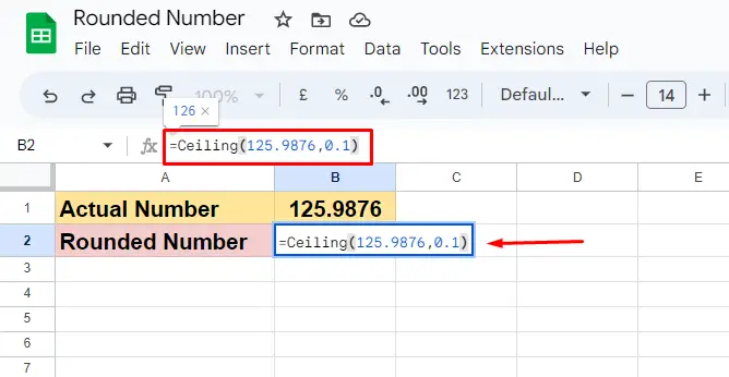 Round Numbers in Google Sheets 5