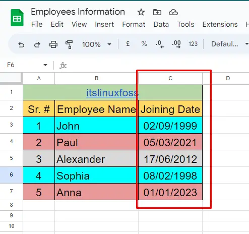sort by date in Google Sheets 5
