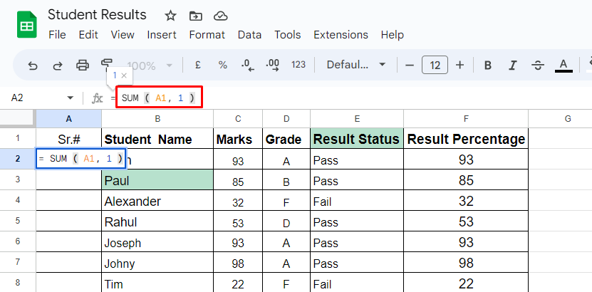 Number Rows in Google Sheets 13