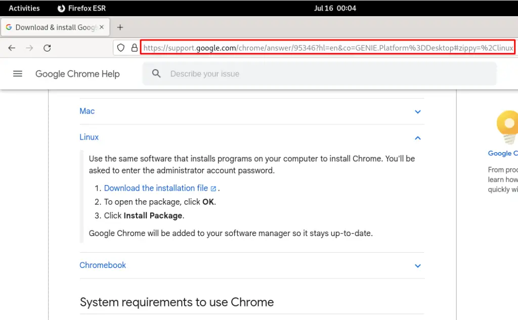 Install and Use Google Chrome Web Browser on Debian 12 n