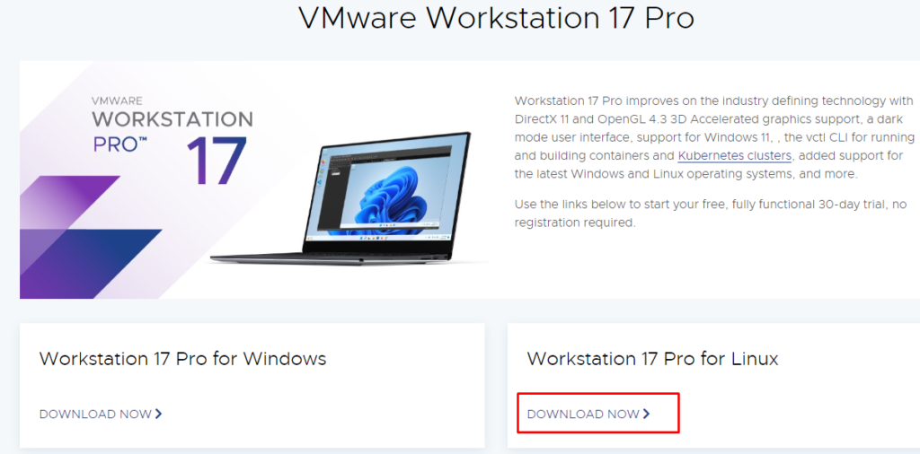 vmware workstation 17 linux download