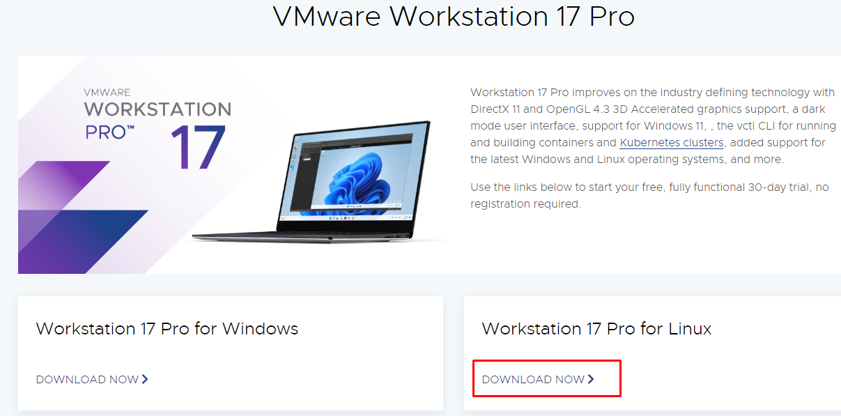 vmware workstation pro 17 linux download