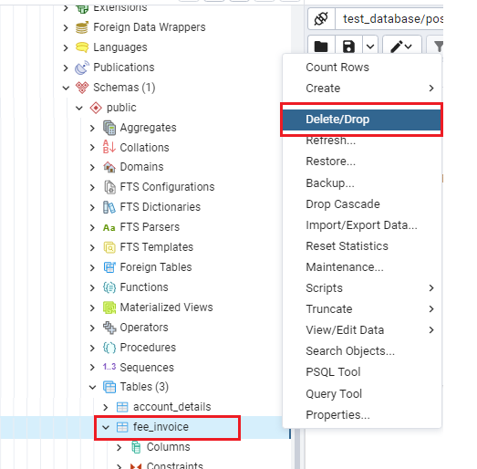 How to Drop va Table in Postgres-03