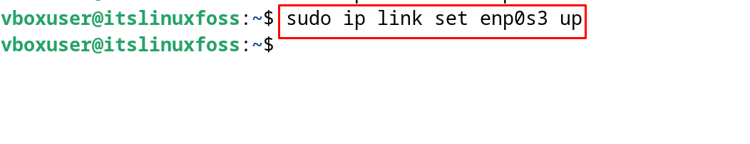 sudo ip link set dev eth0 down