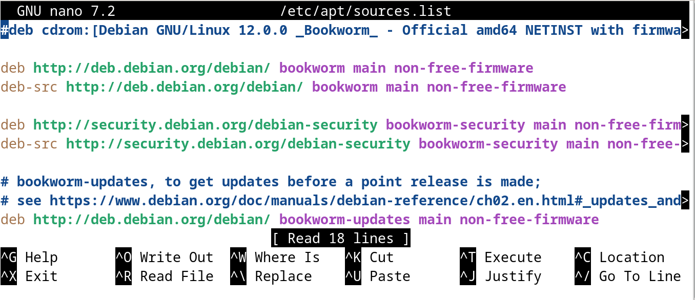 debian 12 remove cdrom repository