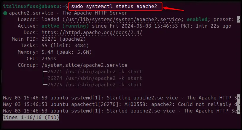 Install and Setup Apache on Ubuntu 24.04 c