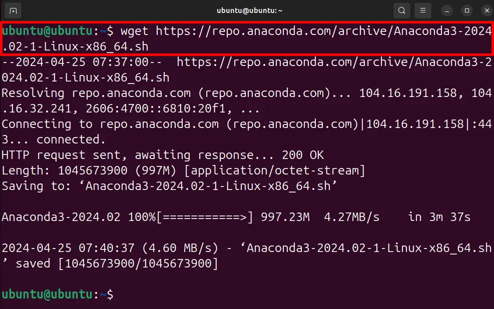 Install Anaconda on Ubuntu 24.04 a