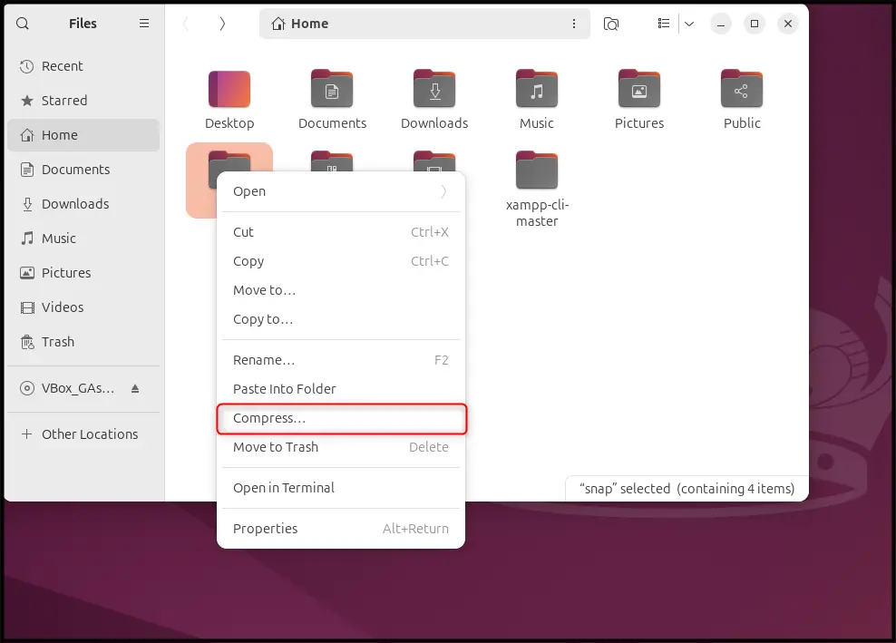 Zip A Folder On Ubuntu 24.04 I