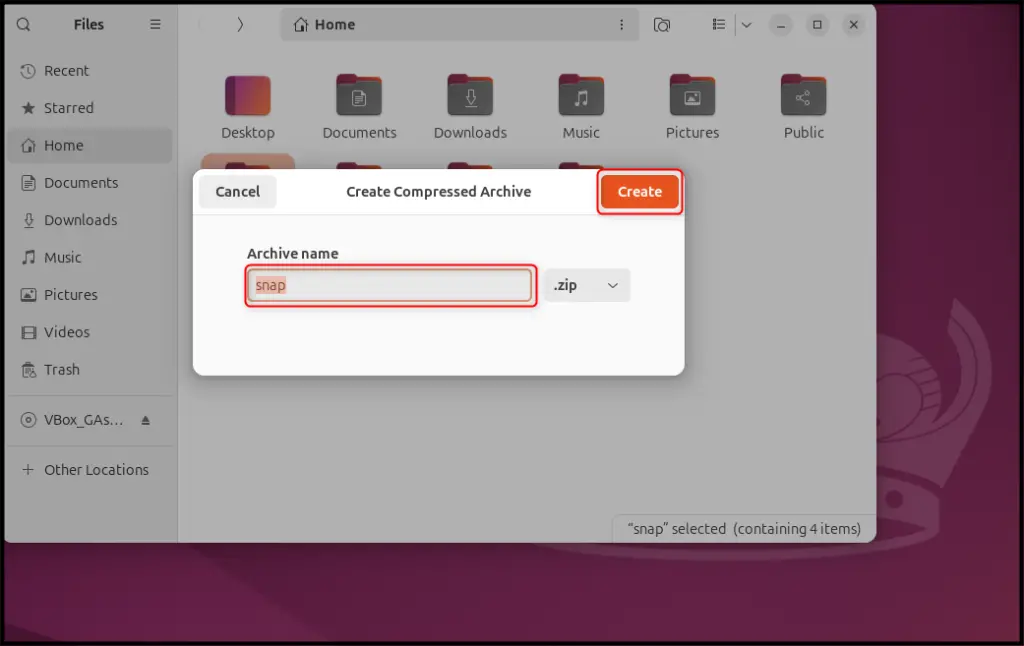 Zip A Folder On Ubuntu 24.04 J